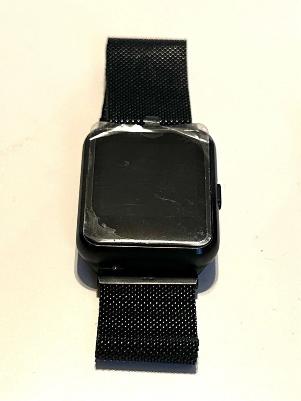 Black Smart Fitness Watch Metal Mesh Magnetic Band Emerge S3 Android & IPhone